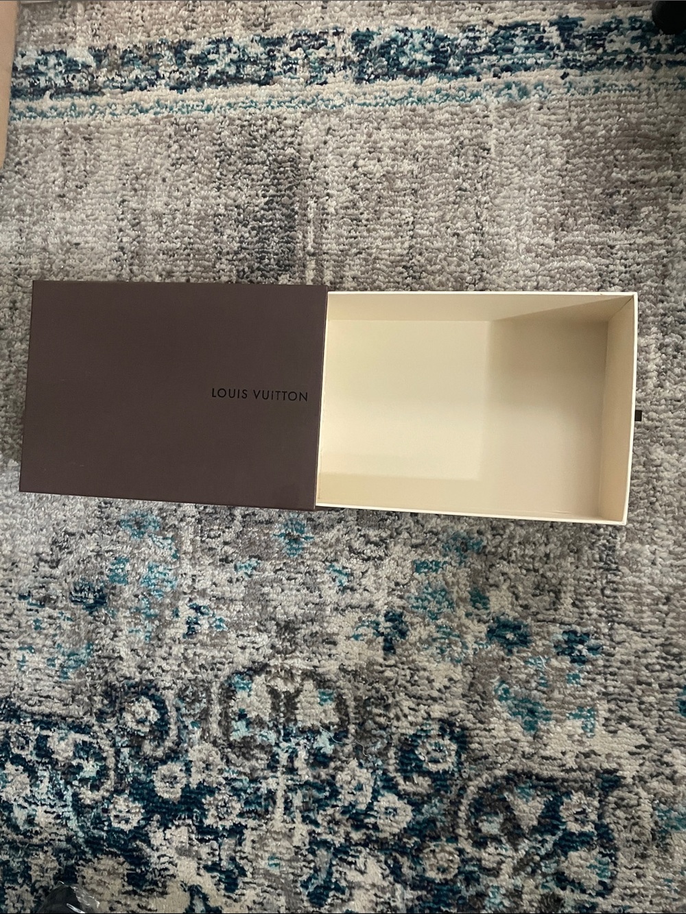 Louis Vuitton Brown and Cream Slide shoe Box leather pull tab